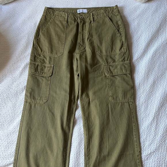 Zara Pants & Jumpsuits Green Cargo Pants Poshmark